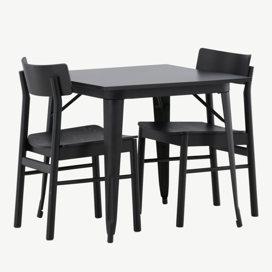 Must ristkülikukujuline söögilaud Tempe ja kaks Montros tooli, GR23005 – 4