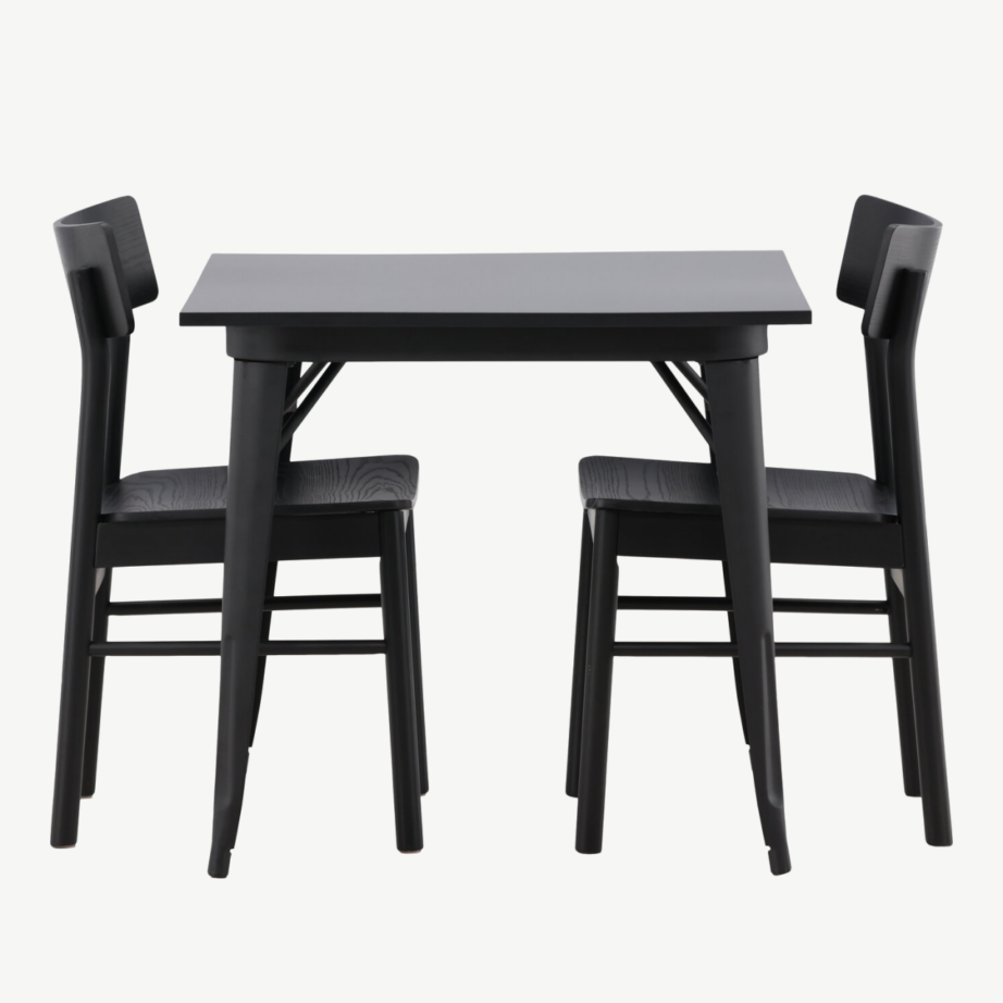 Must ristkülikukujuline söögilaud Tempe ja kaks Montros tooli, GR23005 – 5