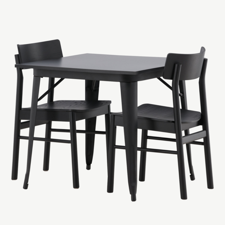 Must ristkülikukujuline söögilaud Tempe ja kaks Montros tooli - GR23005