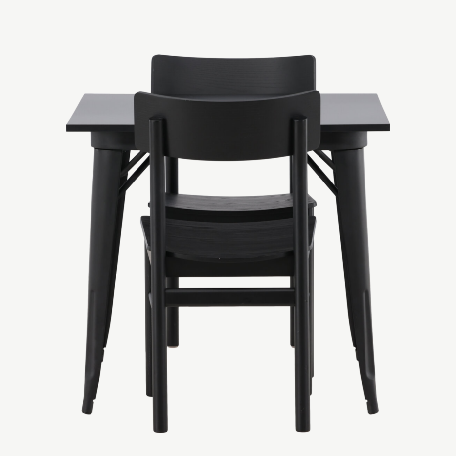 Must ristkülikukujuline söögilaud Tempe ja kaks Montros tooli, GR23005 – 7