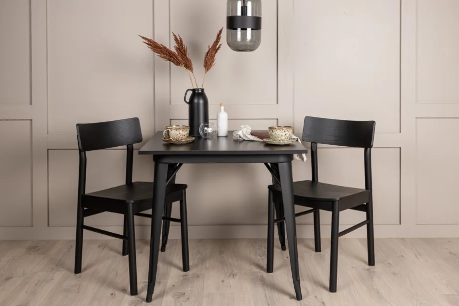 Must ristkülikukujuline söögilaud Tempe ja kaks Montros tooli, GR23005 – 8