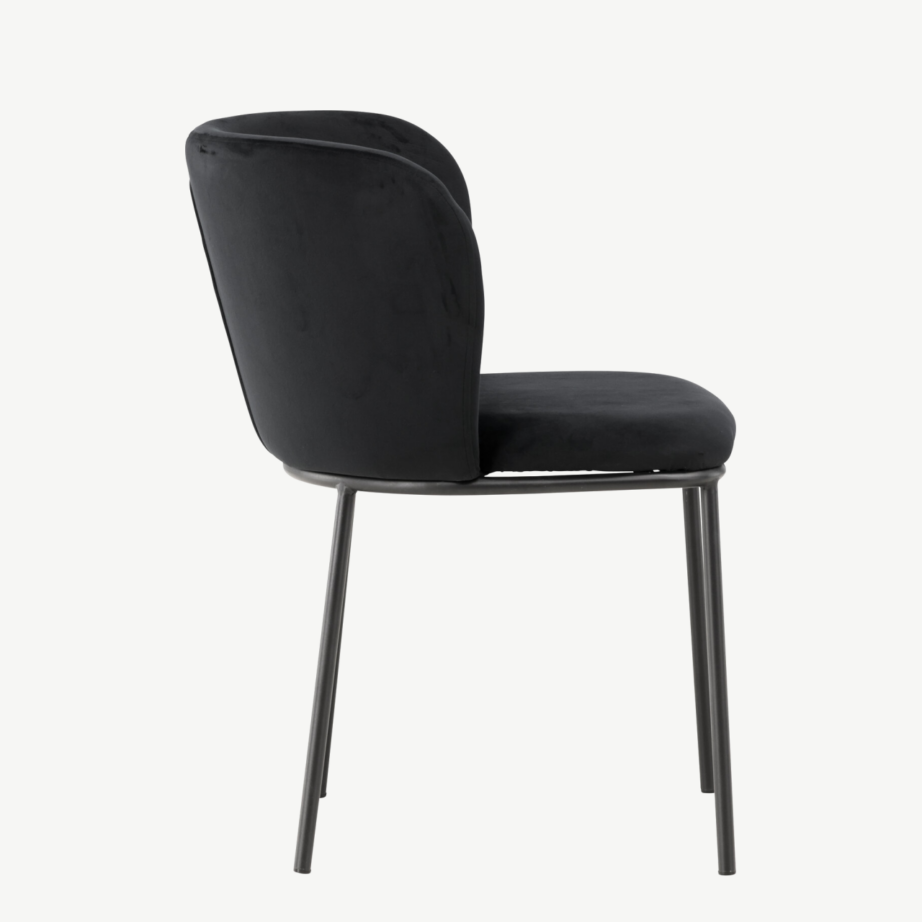 Must sametkattega söögitool terasjalgadel Edina, 61919-100 – 2