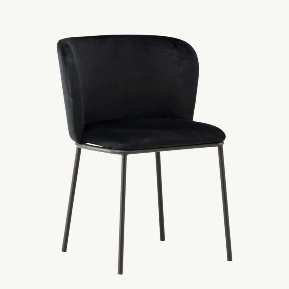 Must sametkattega söögitool terasjalgadel Edina, 61919-100 – 4