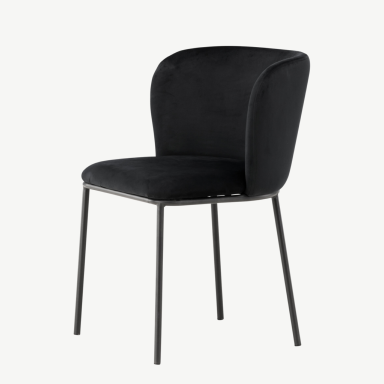 Must sametkattega söögitool terasjalgadel Edina - 61919-100