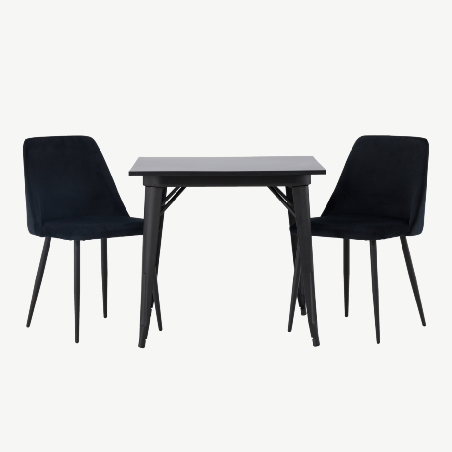 Must söögikomplekt Tempe laua ja Night velvet tooliga (80x80cm), GR23903 – 5