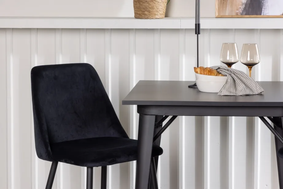 Must söögikomplekt Tempe laua ja Night velvet tooliga (80x80cm), GR23903 – 9