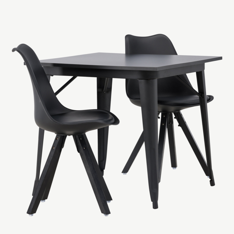 Must söögilauakomplekt Tempe lauaga ja Zeno tooliga (80×80 cm), GR23900 – 3