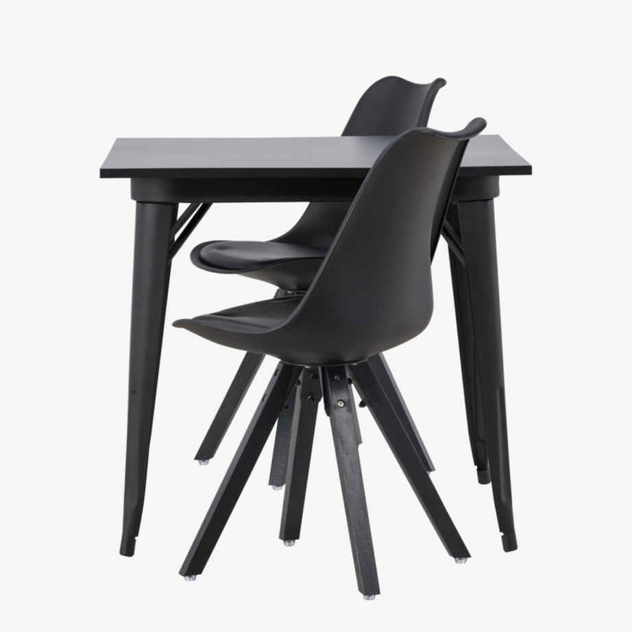 Must söögilauakomplekt Tempe lauaga ja Zeno tooliga (80×80 cm), GR23900 – 7