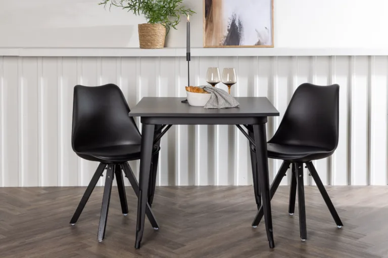 Must söögilauakomplekt Tempe lauaga ja Zeno tooliga (80x80 cm) - GR23900
