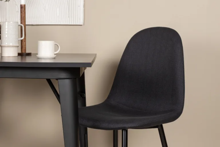Must söögilauakomplekt Tempe (laud ja 2 polsterdatud tooli, MDF, teras) - GR22939