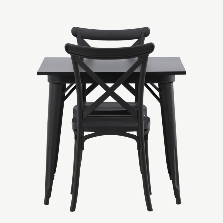 Must söögilauakomplekt Tempe laud ja Crosett toolid (2 kohta, MDF, plastik) - GR22997