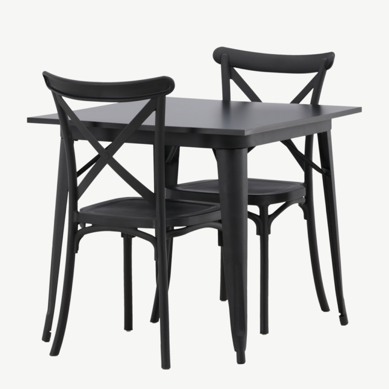 Must söögilauakomplekt Tempe laud ja Crosett toolid (2 kohta, MDF, plastik) - GR22997