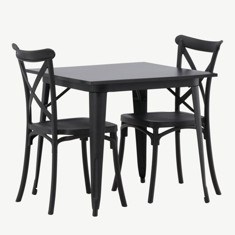 Must söögilauakomplekt Tempe laud ja Crosett toolid (2 kohta, MDF, plastik) - GR22997