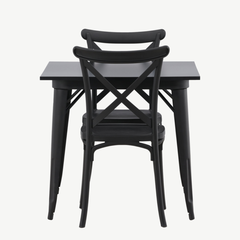 Must söögilauakomplekt Tempe laud ja Crosett toolid (2 kohta, MDF, plastik) - GR22997
