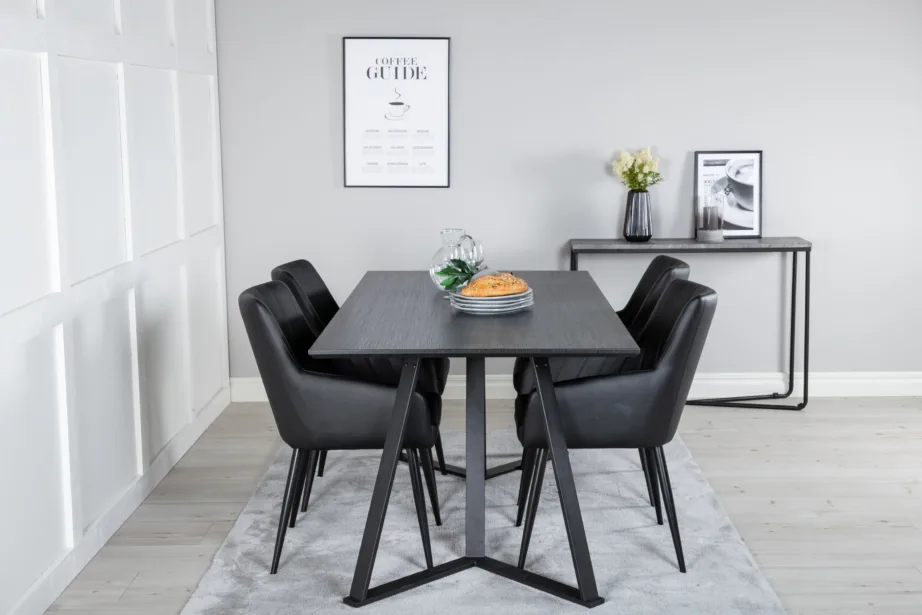 Must söögilaud Marina ja PU-kunstnahast söögitool Comfort, GR24043 – 4