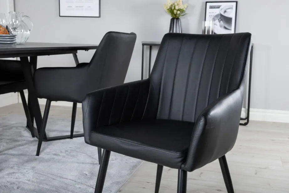 Must söögilaud Marina ja PU-kunstnahast söögitool Comfort, GR24043 – 6