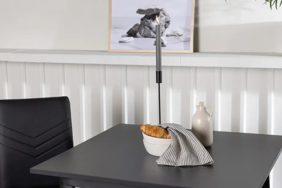 Must söögilaud Tempe ja Lily kunstnahast tool (80x80cm), GR23893 – 10