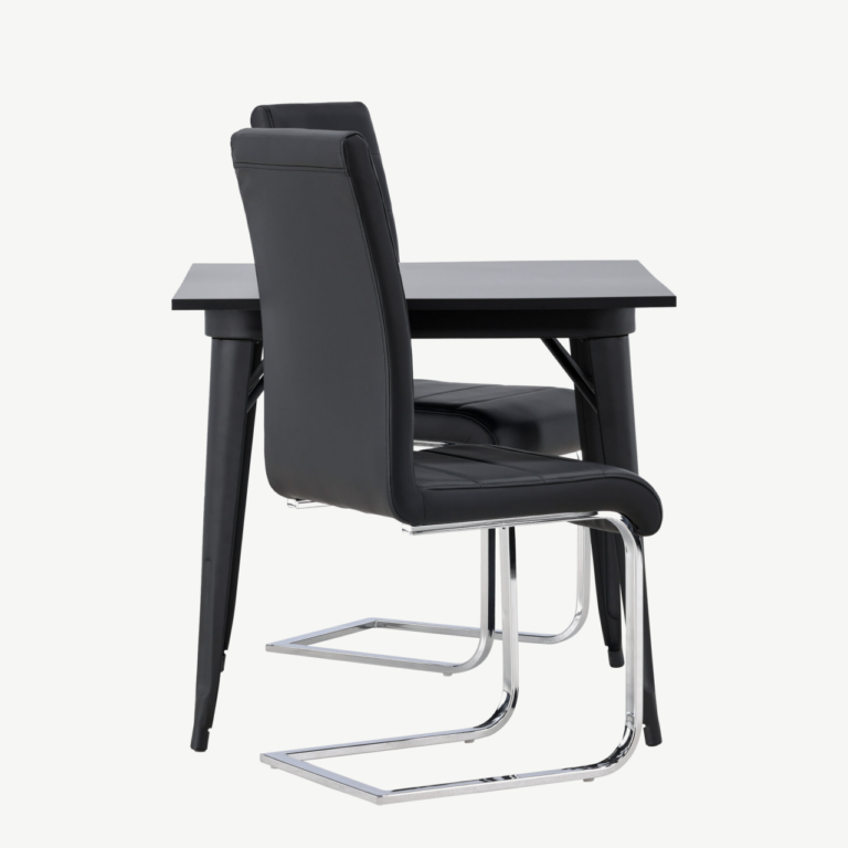 Must söögilaud Tempe ja Tempo tool (MDF, teras, PU) - GR23897