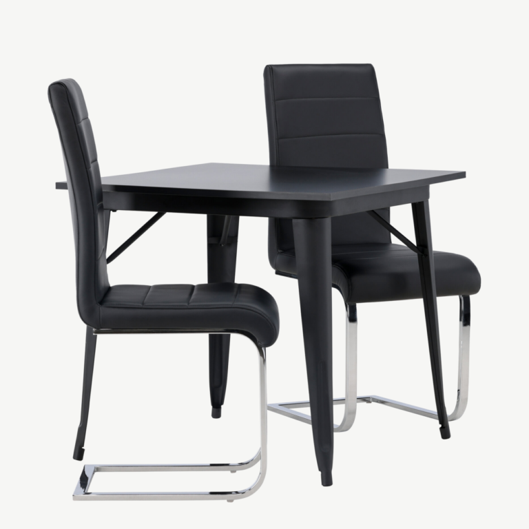 Must söögilaud Tempe ja Tempo tool (MDF, teras, PU) - GR23897