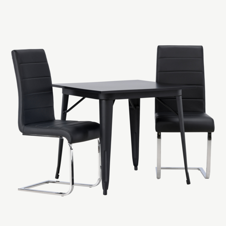Must söögilaud Tempe ja Tempo tool (MDF, teras, PU) - GR23897