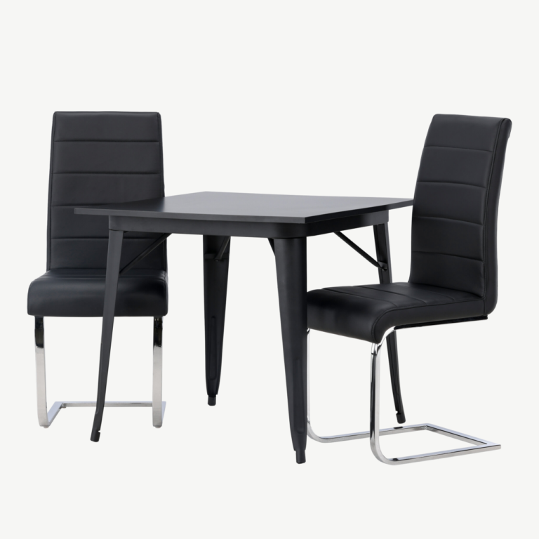 Must söögilaud Tempe ja Tempo tool (MDF, teras, PU) - GR23897