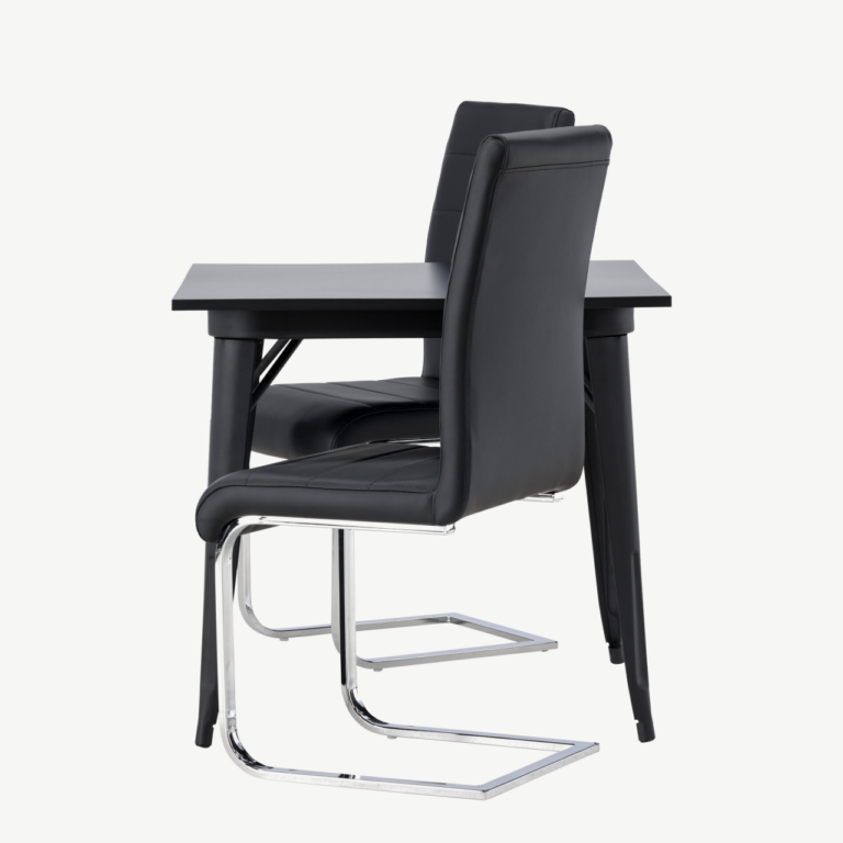 Must söögilaud Tempe ja Tempo tool (MDF, teras, PU) - GR23897