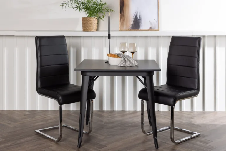 Must söögilaud Tempe ja Tempo tool (MDF, teras, PU) - GR23897