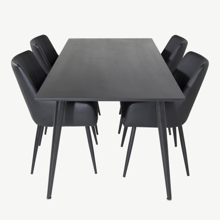 Must söögitoakomplekt Dipp – laud 180x90cm ja Comfort toolid (PU kattega) - GR24029