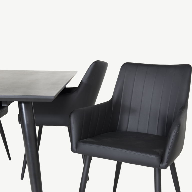 Must söögitoakomplekt Dipp – laud 180x90cm ja Comfort toolid (PU kattega) - GR24029
