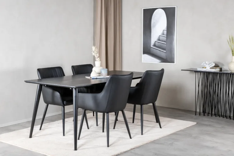 Must söögitoakomplekt Dipp – laud 180x90cm ja Comfort toolid (PU kattega) - GR24029