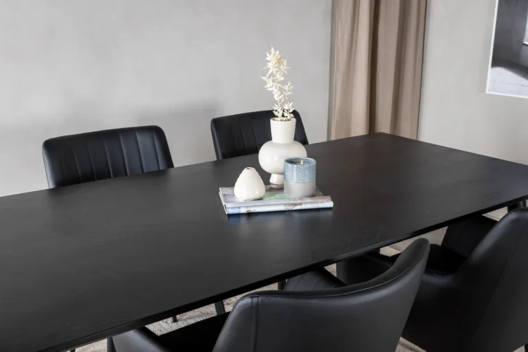 Must söögitoakomplekt Dipp – laud 180x90cm ja Comfort toolid (PU kattega) - GR24029