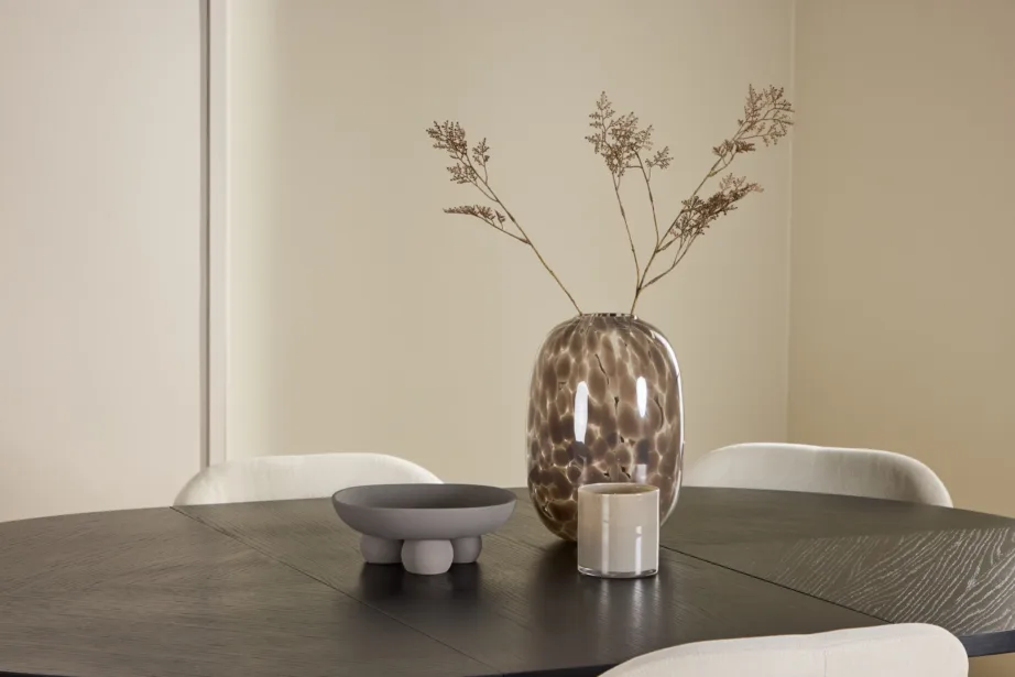 Ümmargune pikendatav söögilauakomplekt Strada: must laud ja 6 beeži Lilja tooli, GR24736 – 10