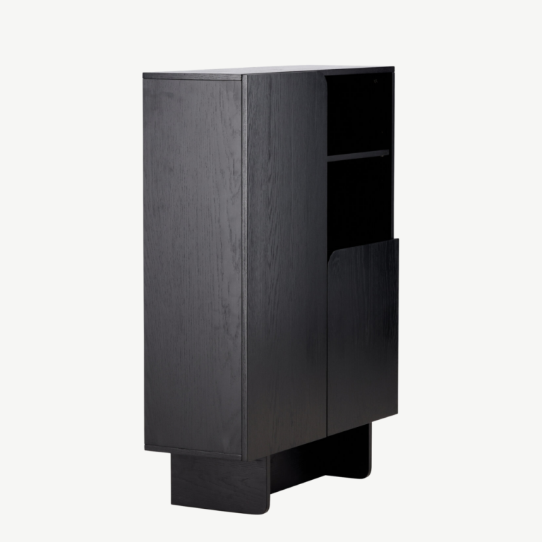 Musta lakitud MDF kapp Tyresö 80x110 cm - 61956-100