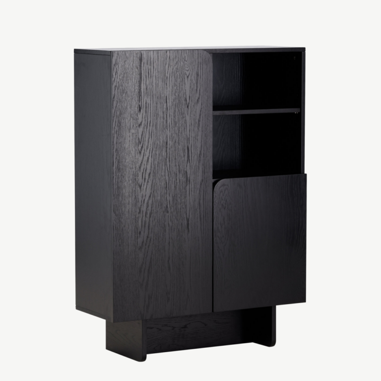 Musta lakitud MDF kapp Tyresö 80x110 cm - 61956-100