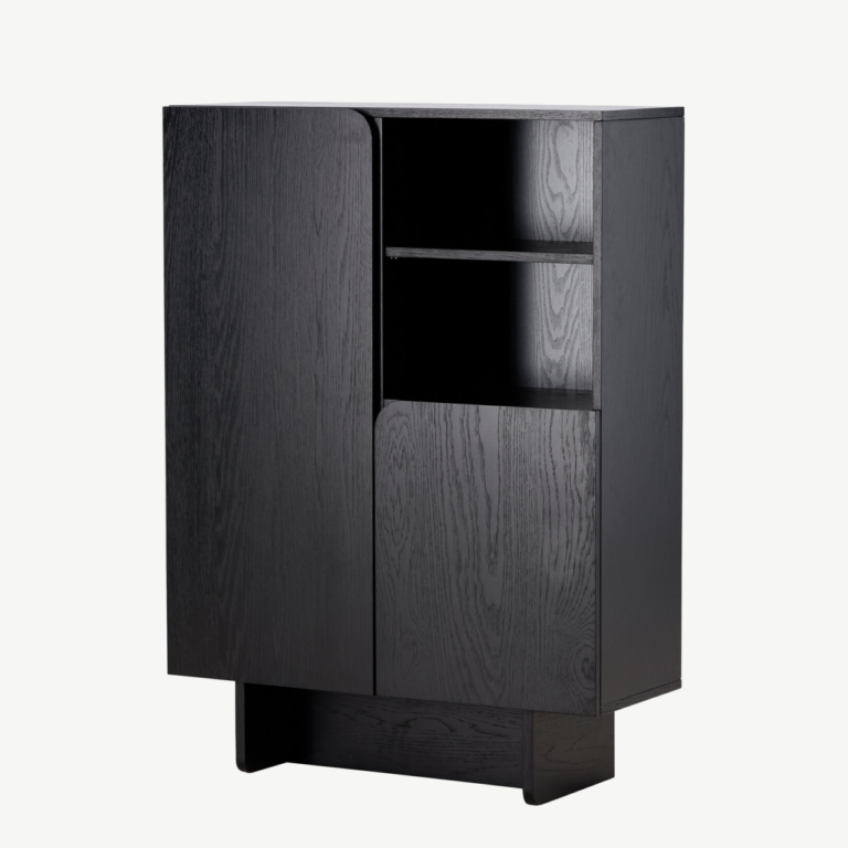 Musta lakitud MDF kapp Tyresö 80x110 cm - 61956-100