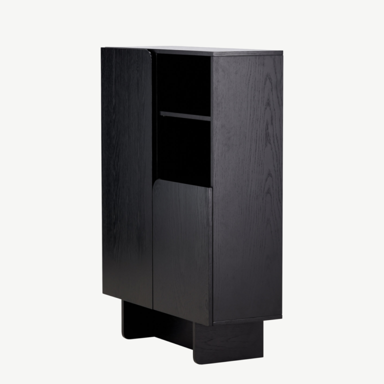 Musta lakitud MDF kapp Tyresö 80x110 cm - 61956-100