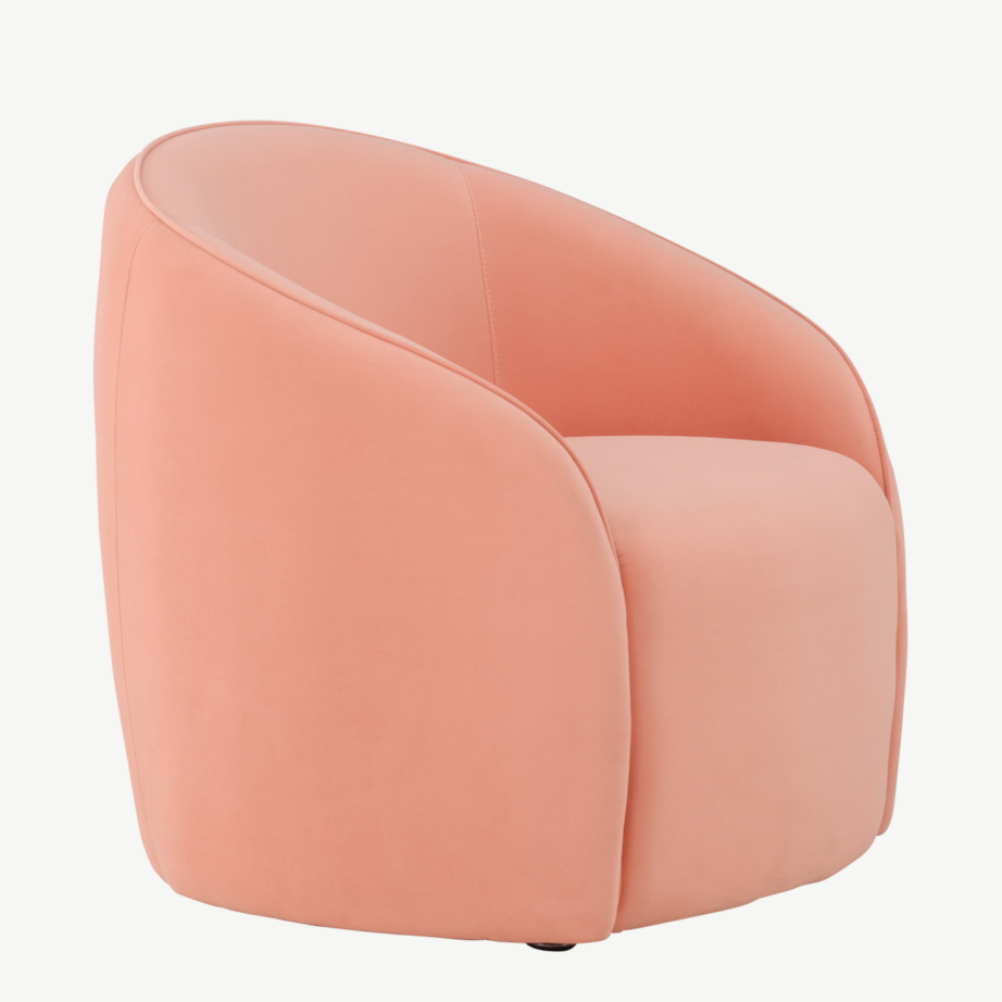 Neo virsikukarva tugitool, ümar kuju ja polüesterkangas, 62042-666 – 6