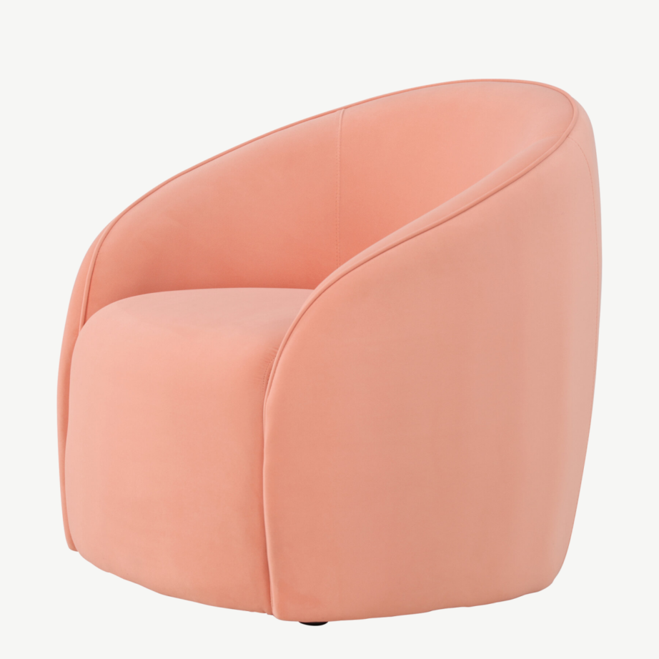 Neo virsikukarva tugitool, ümar kuju ja polüesterkangas, 62042-666 – 9