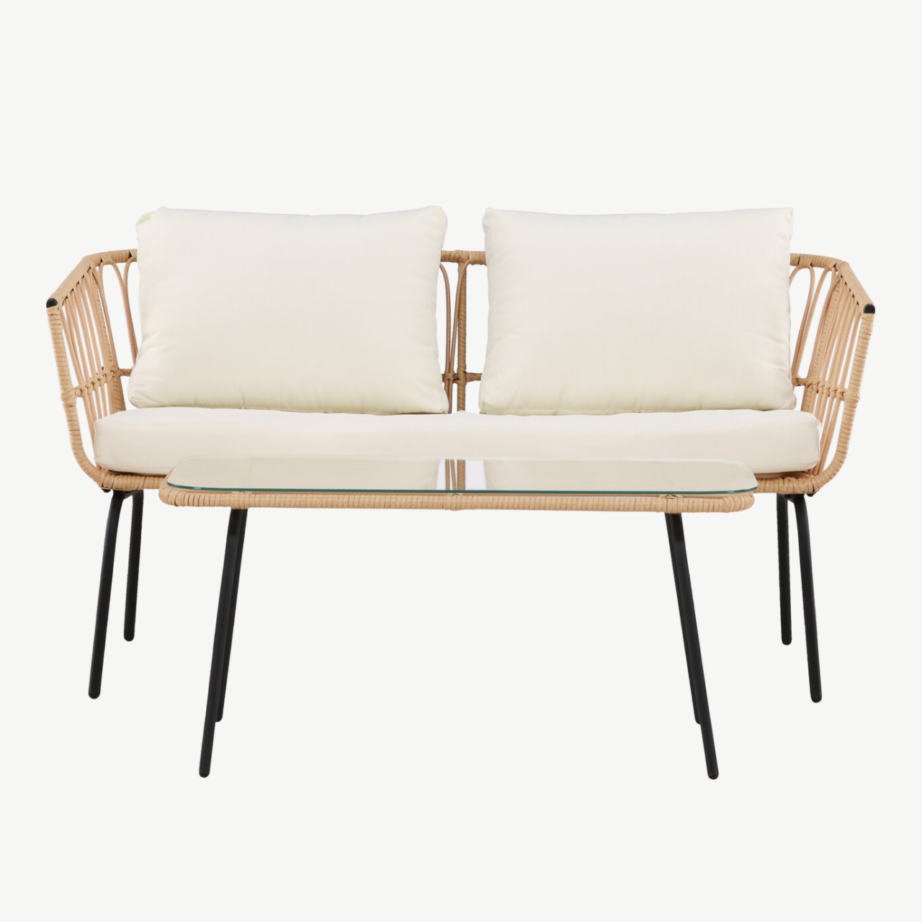 Ortigia lounge-mööblikomplekt (teras, rotang, klaasist laud, beežid padjad), 9795-000 – 5