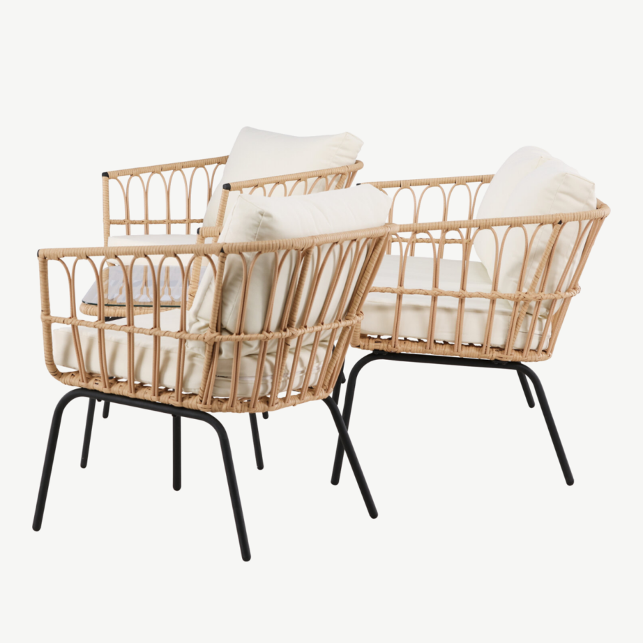 Ortigia lounge-mööblikomplekt (teras, rotang, klaasist laud, beežid padjad), 9795-000 – 7