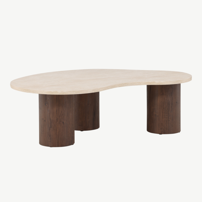 Ovaalne MDF diivanilaud Megg (beež lauaplaat, mokka toonis jalad, 130x78 cm) - 62062-199