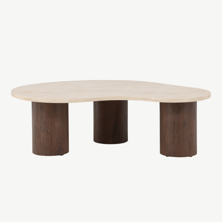 Ovaalne MDF diivanilaud Megg (beež lauaplaat, mokka toonis jalad, 130x78 cm) - 62062-199