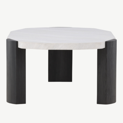 Ovaalne beež diivanilaud Kres, MDF lauaplaat, mustad jalad, 125 x 70,5 cm - 62064-100