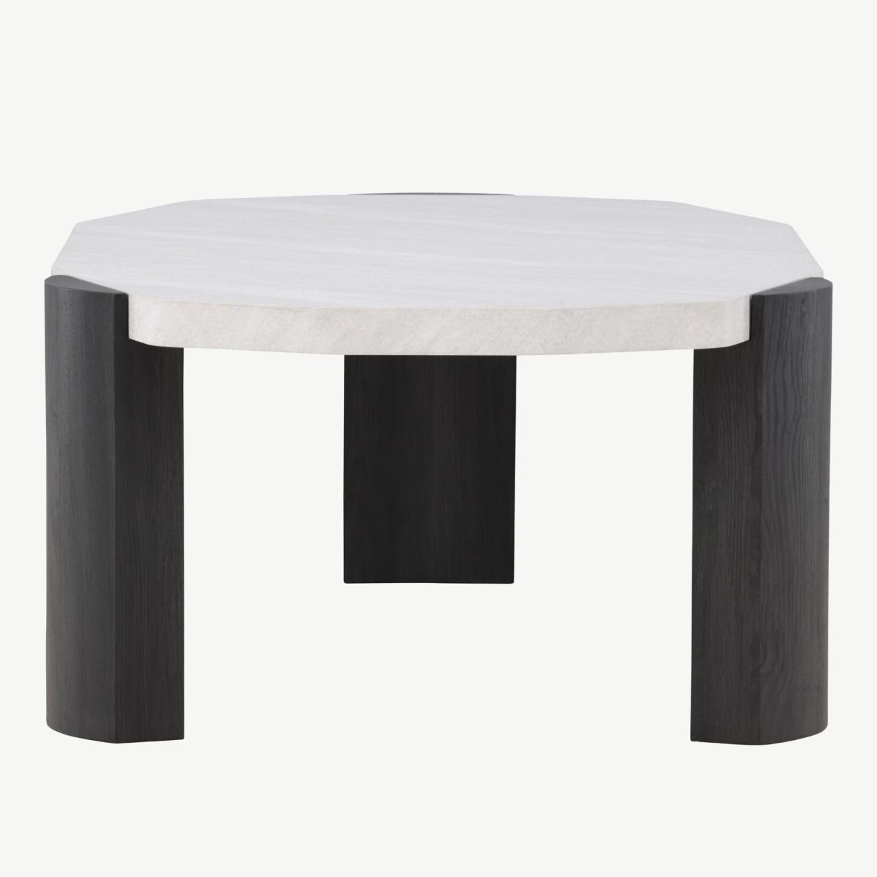 Ovaalne beež diivanilaud Kres, MDF lauaplaat, mustad jalad, 125 x 70,5 cm - 62064-100