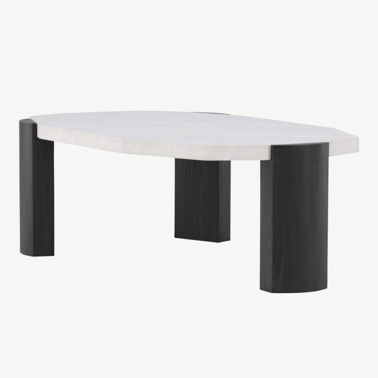 Ovaalne beež diivanilaud Kres, MDF lauaplaat, mustad jalad, 125 x 70,5 cm - 62064-100