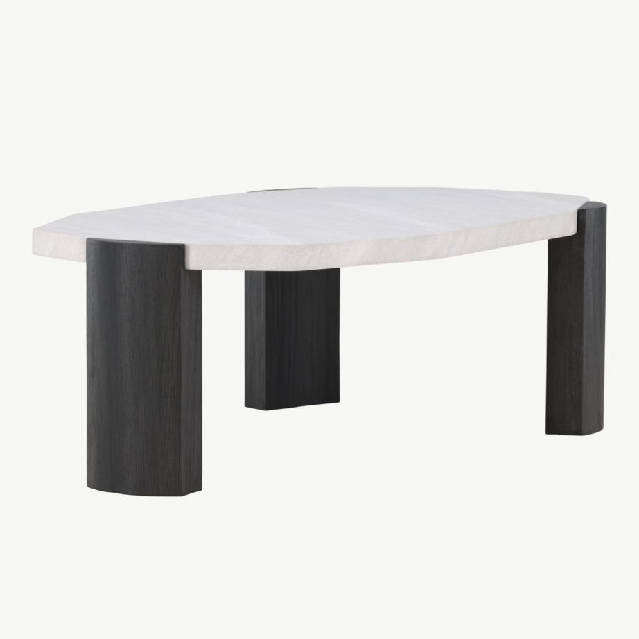 Ovaalne beež diivanilaud Kres, MDF lauaplaat, mustad jalad, 125 x 70,5 cm, 62064-100 – 8