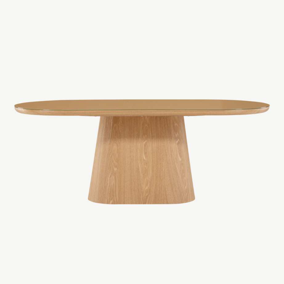 Ovaalne klaasplaadiga söögilaud Castor (loodus, 200×90 cm), 62035-111 – 8