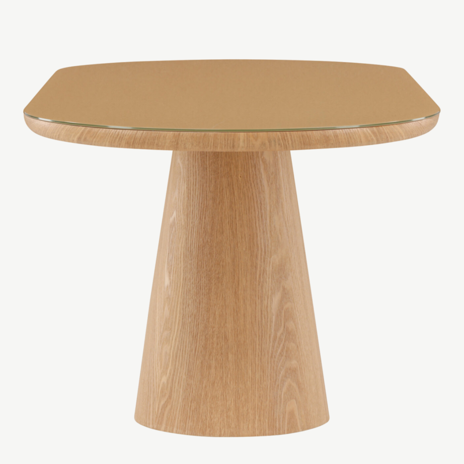 Ovaalne klaasplaadiga söögilaud Castor (loodus, 200×90 cm), 62035-111 – 10