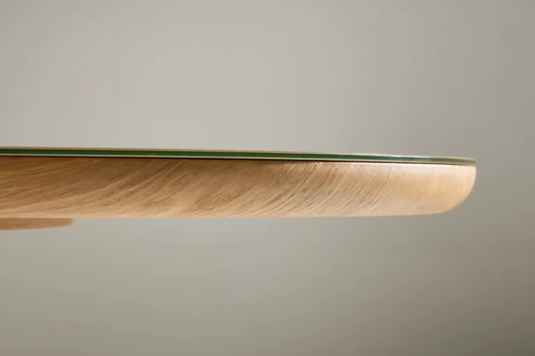 Ovaalne klaasplaadiga söögilaud Castor (loodus, 200x90 cm) - 62035-111
