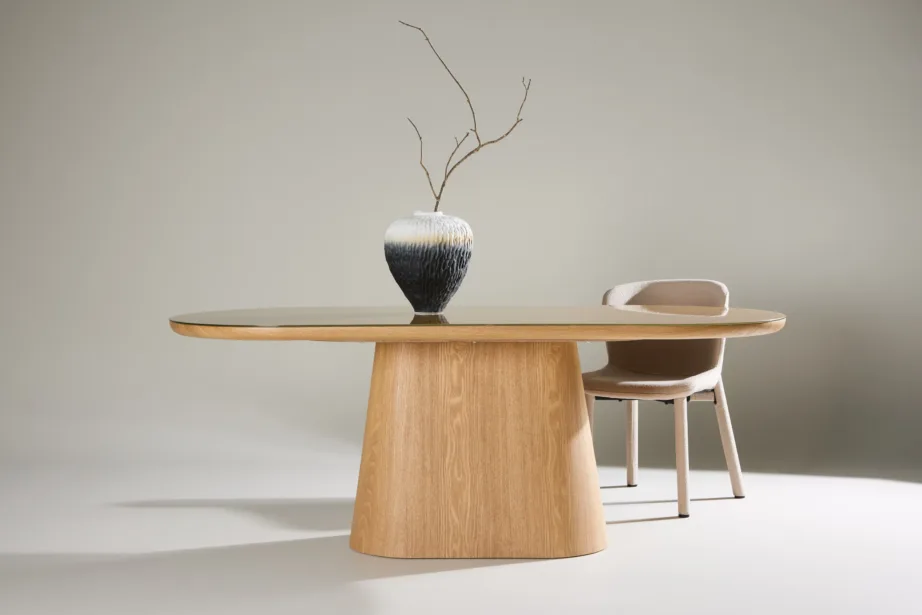 Ovaalne klaasplaadiga söögilaud Castor (loodus, 200×90 cm), 62035-111 – 15